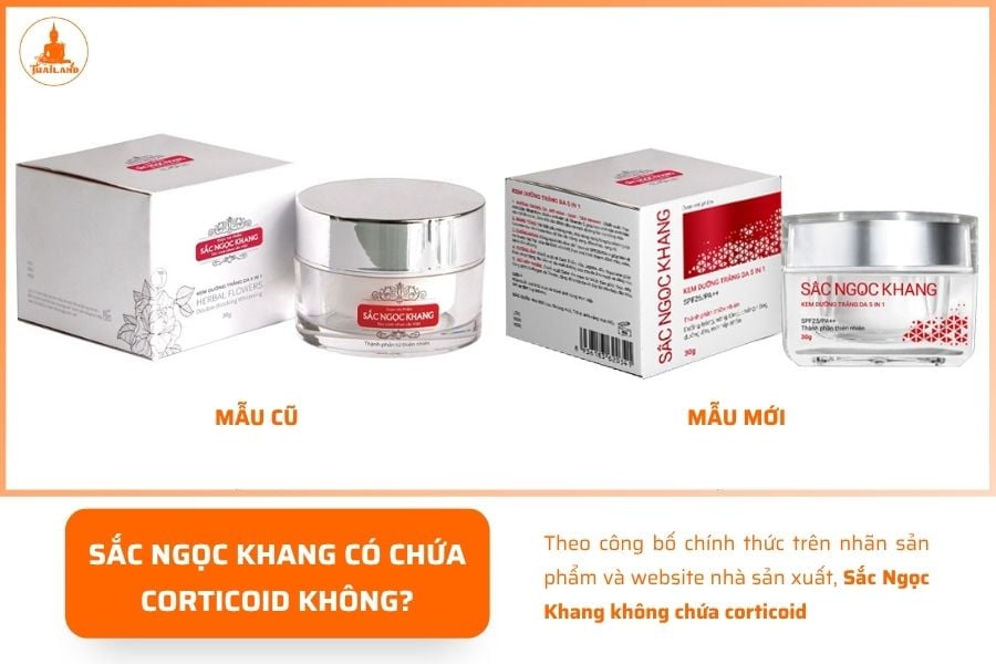 Theo công bố chính thức trên nhãn sản phẩm và website nhà sản xuất, Sắc Ngọc Khang không chứa corticoid