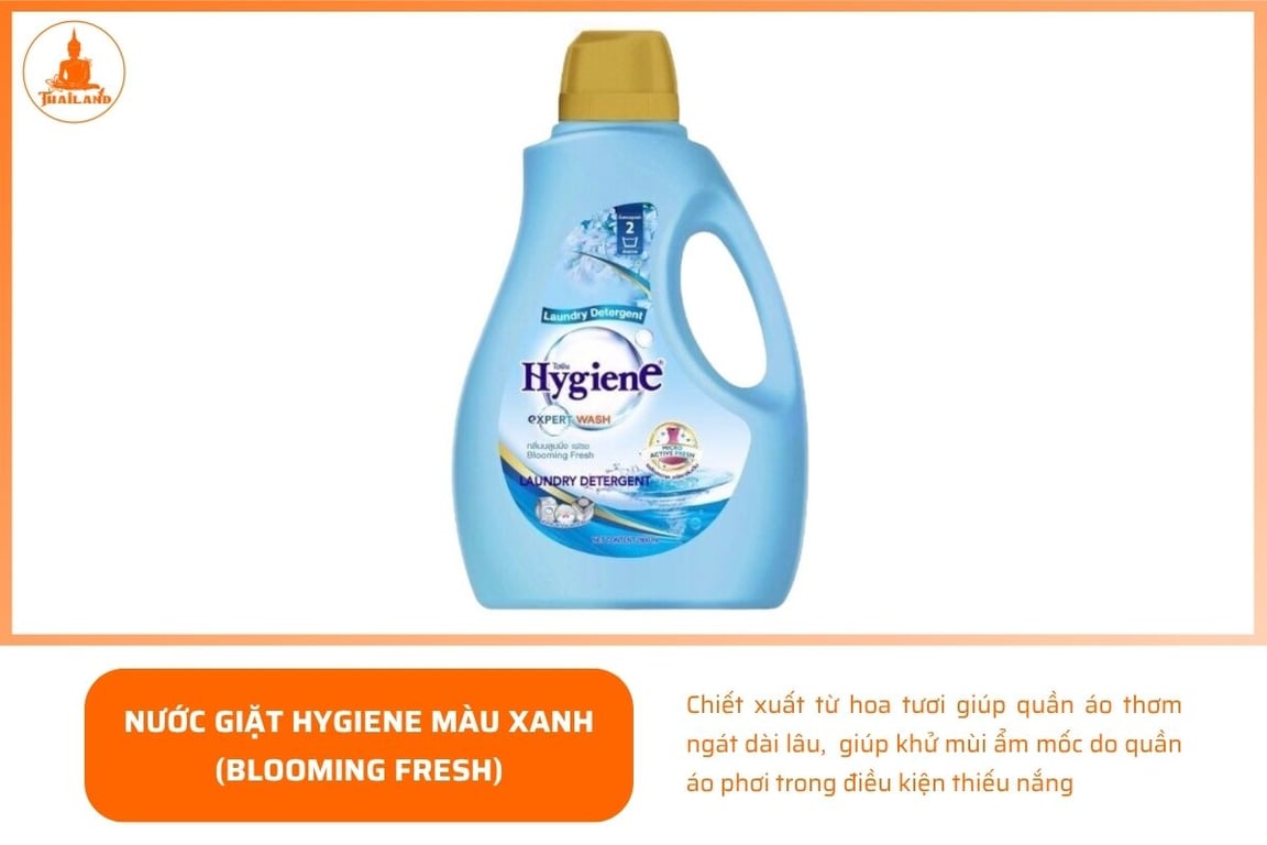 Hygiene màu xanh dương còn giúp khử mùi ẩm mốc do quần áo phơi trong điều kiện thiếu nắng