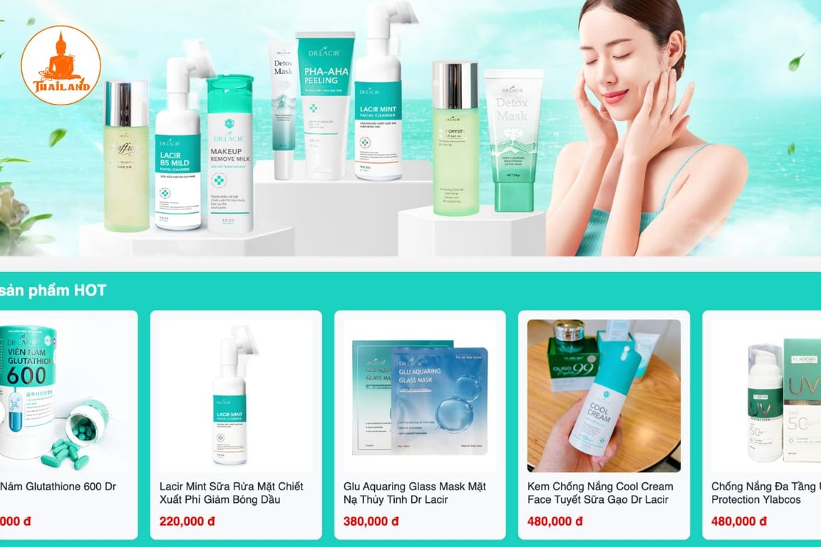 Khi truy cập vào trang web chính thức của Dr. Lacir, rất khó để tìm thấy bảng thành phần chi tiết