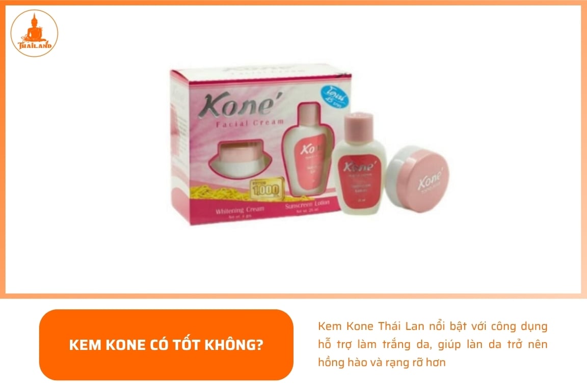 Kem dưỡng Kone nổi bật với công dụng hỗ trợ làm trắng da, giúp làn da trở nên hồng hào và rạng rỡ hơn