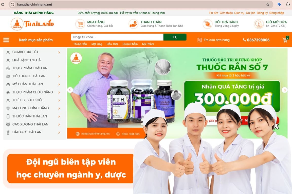 Đội ngũ biên tập viên tại Hàng Thái Chính Hãng đều là những người có kiến thức y khoa