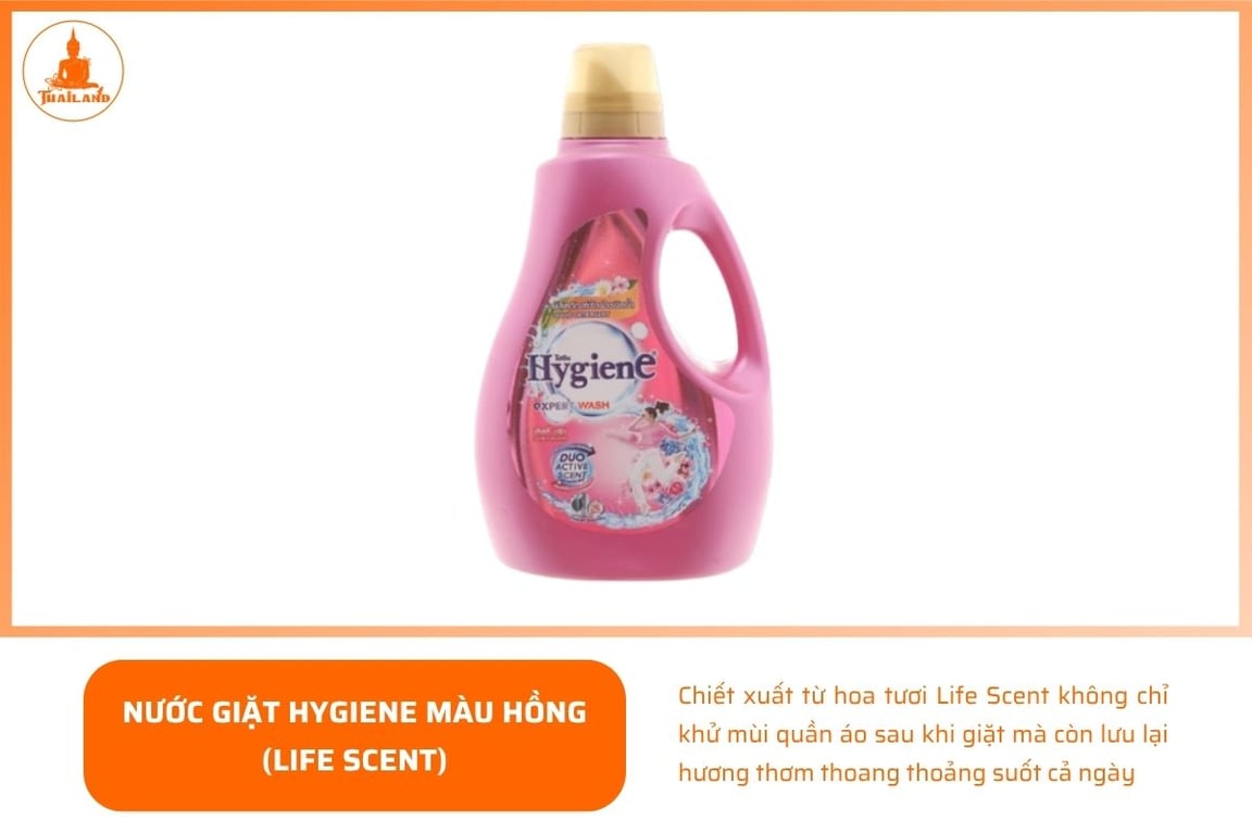 nước giặt Hygiene màu hồng được nhiều người yêu thích nhờ hương thơm tinh tế và dịu nhẹ
