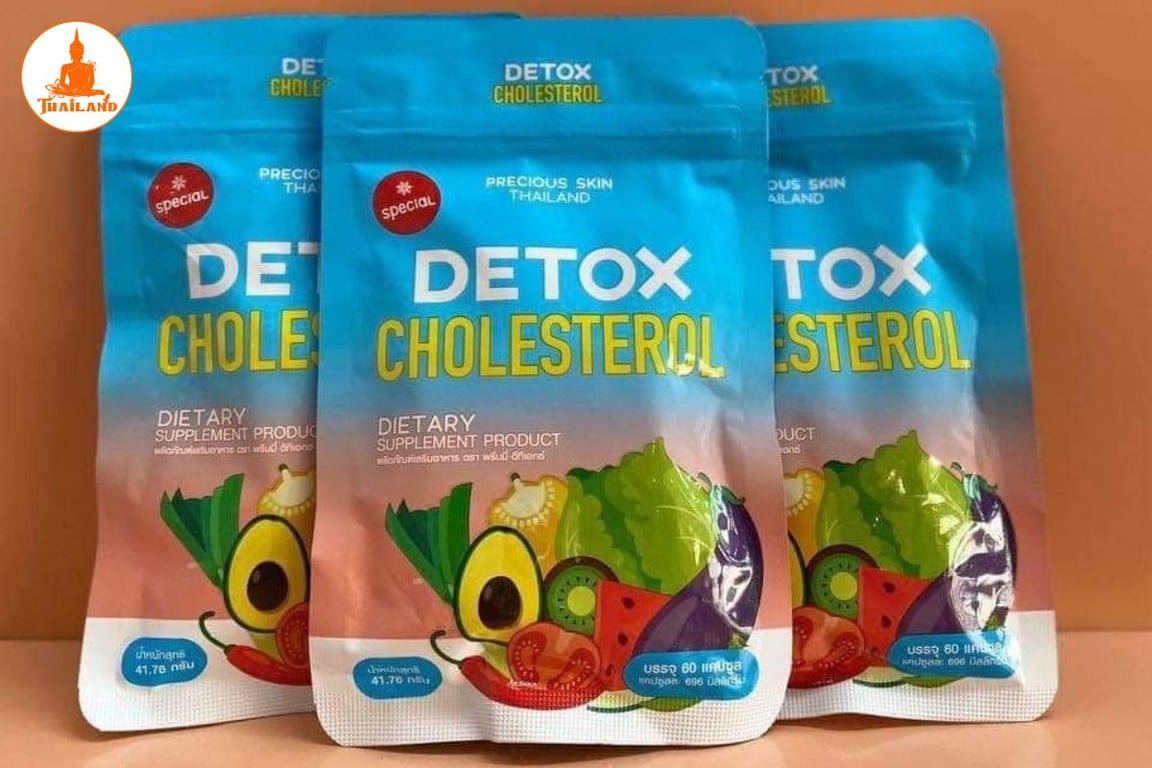 Viên uống khử mỡ giảm cân giấm táo Detox Cholesterol có giá dao động từ 120.000 - 250.000đ/túi 60 viên