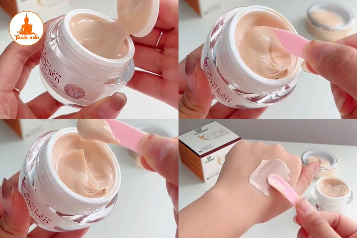 Kem nám ốc sên Thorakao có kết cấu dạng kem đặc mịn, màu vàng nhạt
