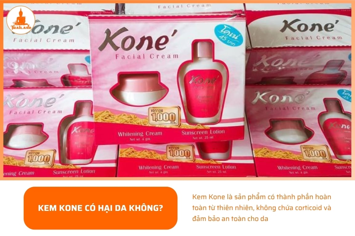 Kem Kone là sản phẩm có thành phần từ thiên nhiên, không chứa corticoid nên đảm bảo an toàn cho da