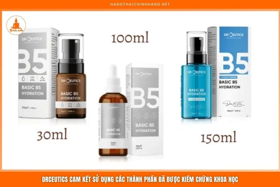 Drceutics cam kết sử dụng các thành phần đã được kiểm chứng khoa học, không chứa các chất gây hại cho da