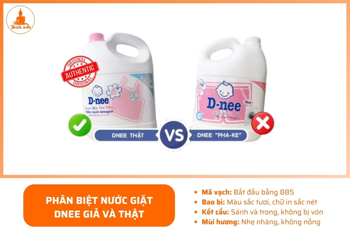 Hiện nay, nước giặt Dnee bị làm giả khá nhiều nên bạn cần cẩn thận khi mua hàng