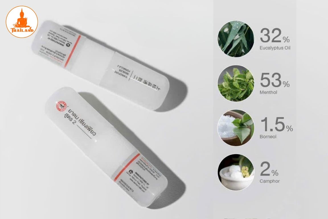 Ống hít mũi 2 đầu Siang Pure chứa các thành phần thảo dược tự nhiên