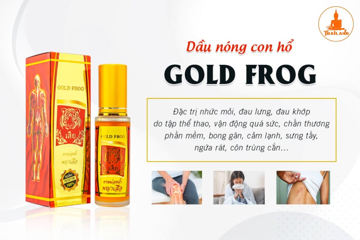 Dầu nóng con hổ Gold Frog giúp giảm nhanh các cơn đau nhức