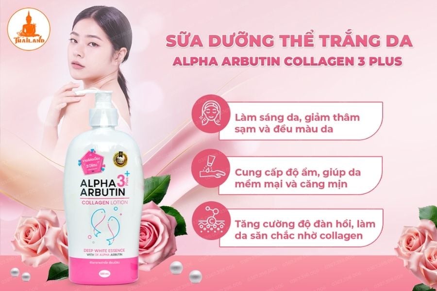 Công dụng sữa dưỡng thể trắng da Alpha Arbutin