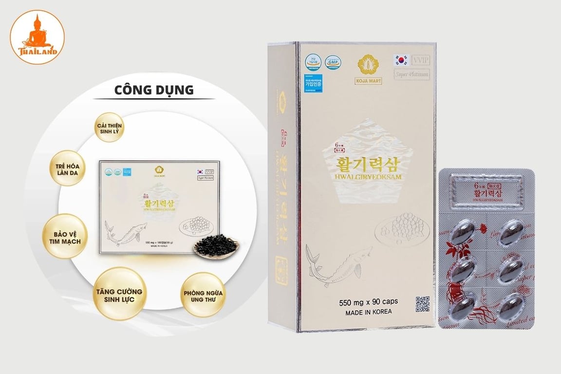 Viên Thiên Sâm Trứng Cá Tầm Hwalgiryeoksam mang lại lợi ích toàn diện cho sức khỏe