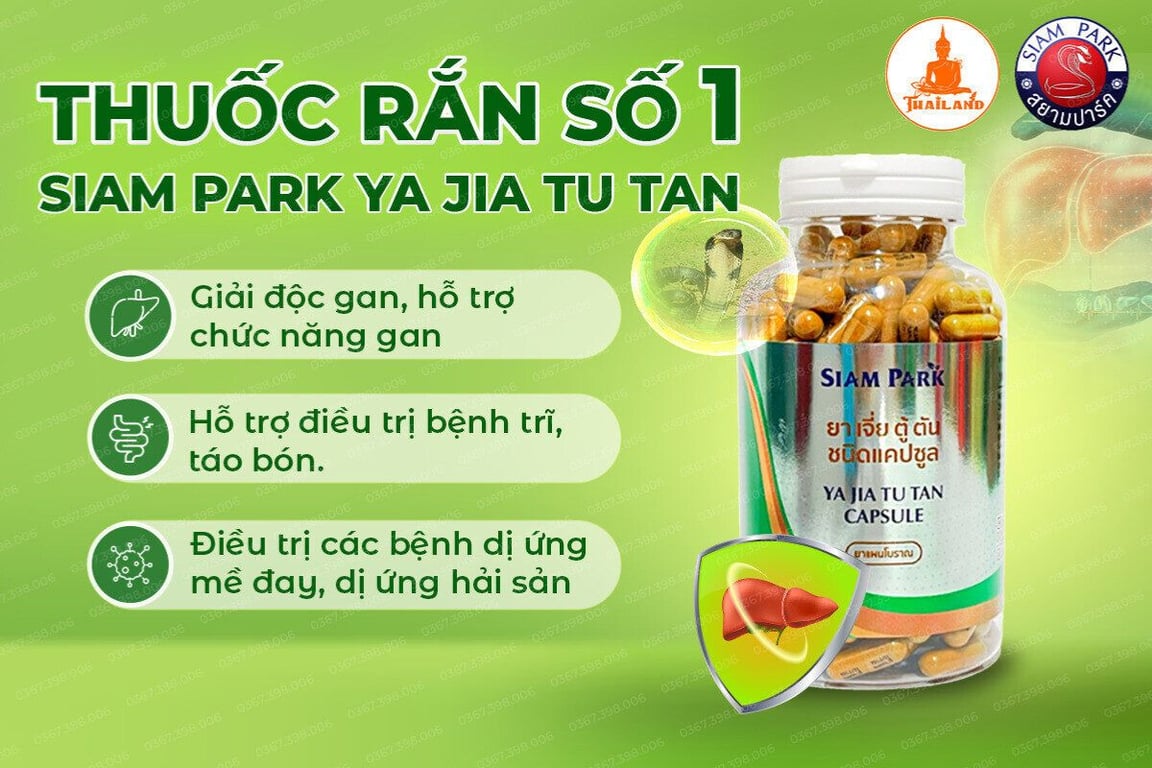 Thuốc rắn số 1 Ya Jia Tu Tan có tác dụng thanh nhiệt, giải độc