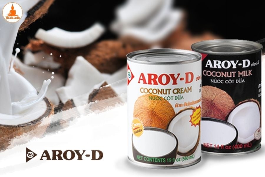 Nước cốt dừa Aroy-D được đóng gói trong hộp thiết tiện lợi