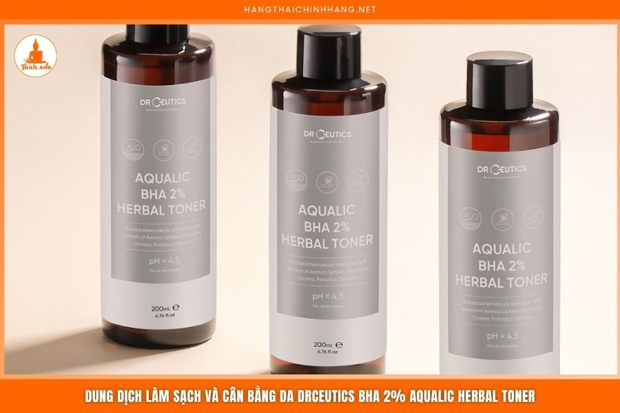 Dung dịch cân bằng da DrCeutics BHA 2% AQUALIC Herbal Toner