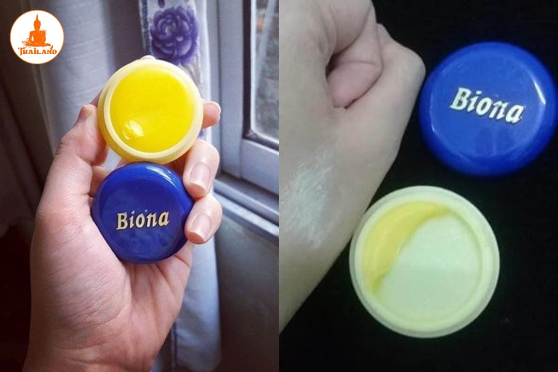 Kem nghệ Biona có  kết cấu dạng kem đặc, có màu vàng đặc trưng từ tinh chất nghệ