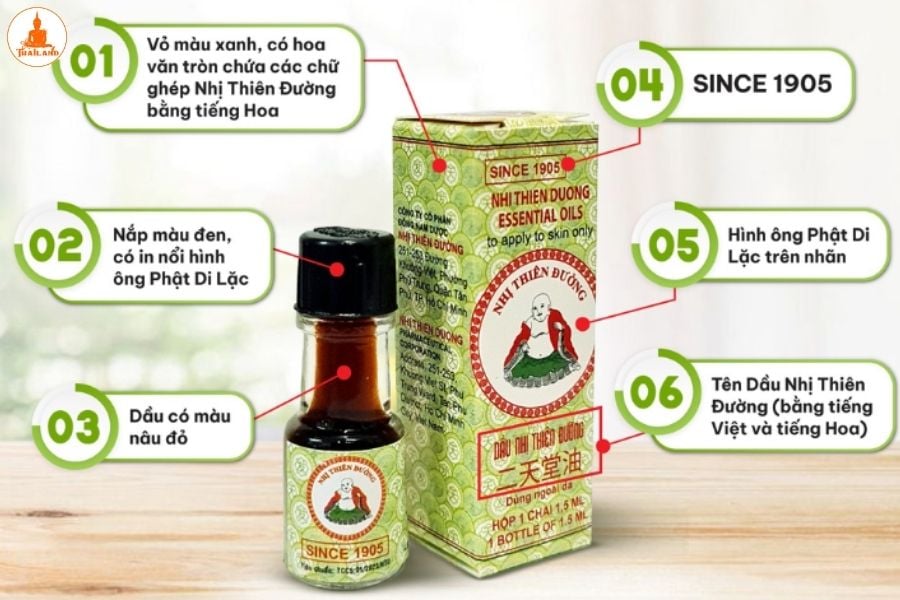 Dấu hiệu nhận biết dầu gió Nhị Thiên Đường chính hãng