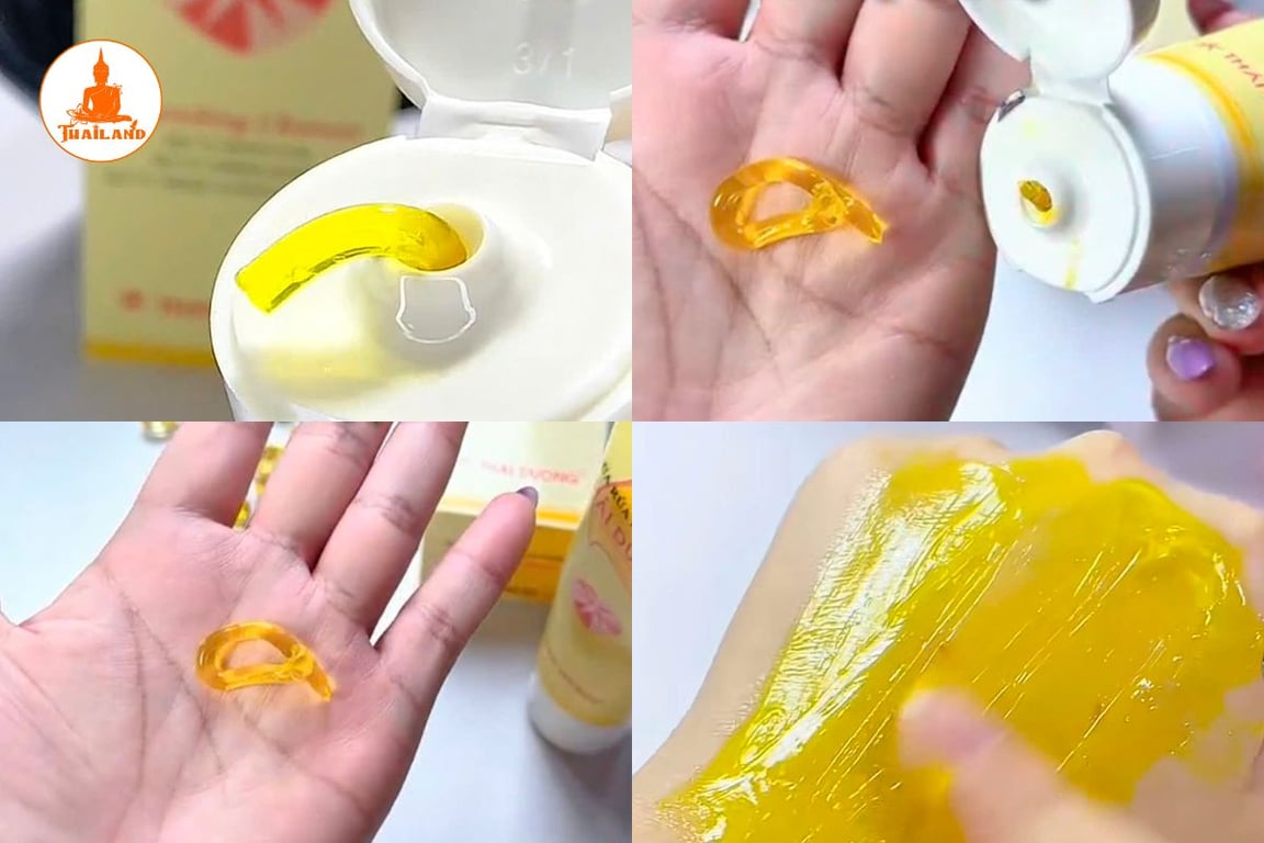 Sữa rửa mặt nghệ Thái Dương có dạng gel–cream mềm mịn, không tạo bọt
