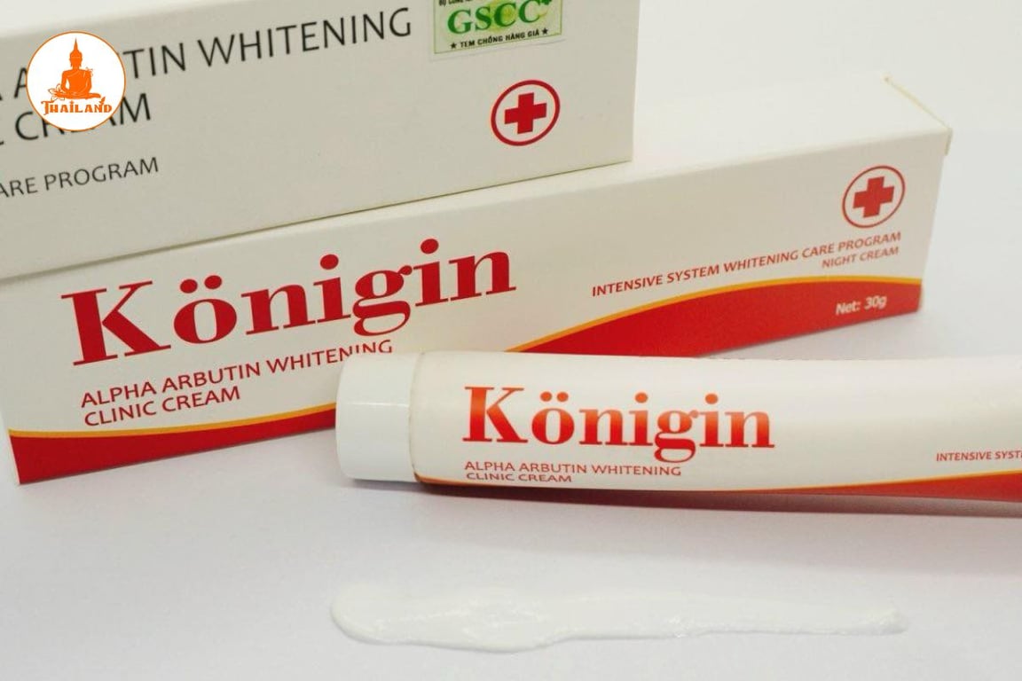 Kem trị nám Konigin có kết cấu dạng cream mỏng nhẹ, màu trắng sữa