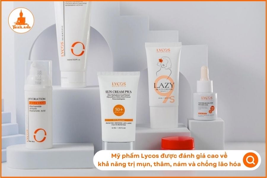 Các sản phẩm Lycos được đánh giá cao về khả năng cải thiện các vấn đề da như mụn, thâm, nám 
