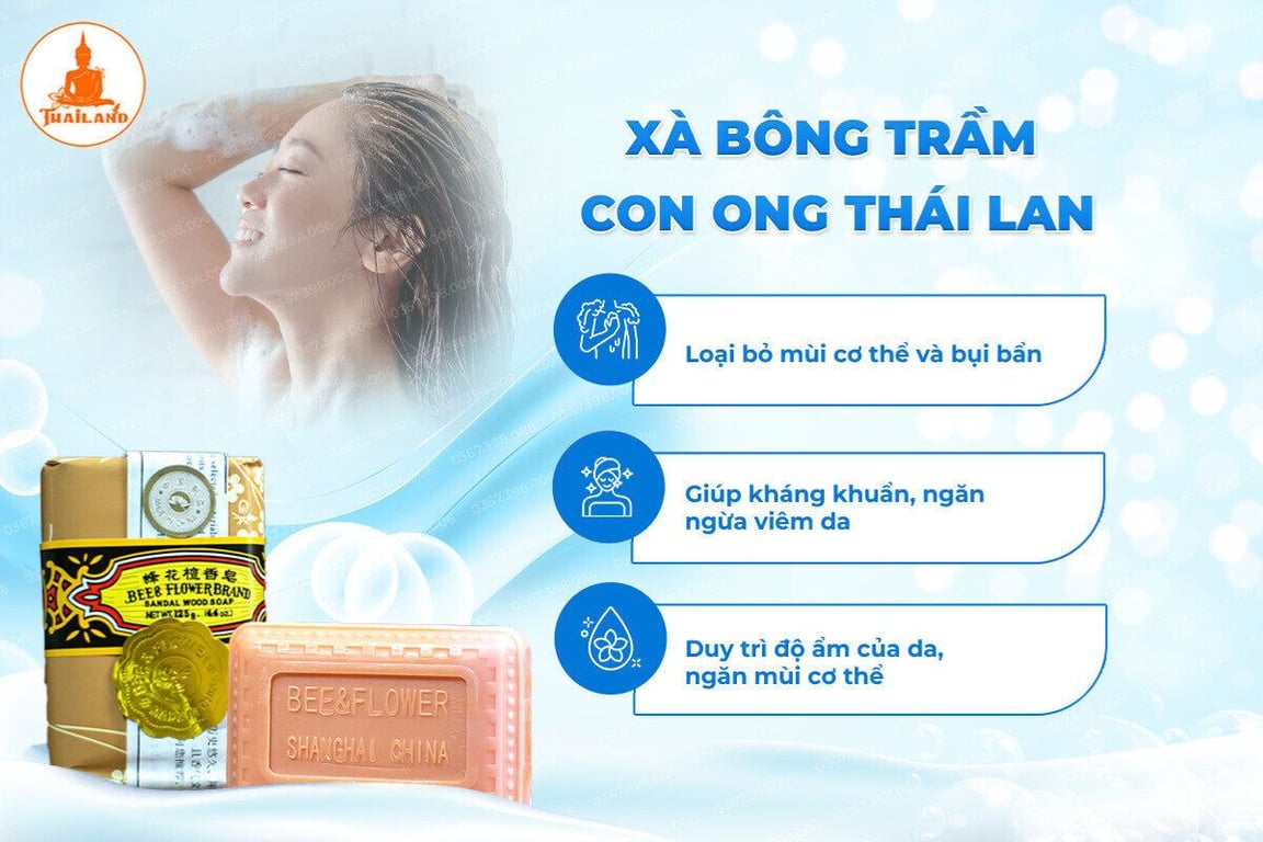 Xà bông trầm con ong Bee & Flower Brand giúp da sạch thoáng, khỏe mạnh