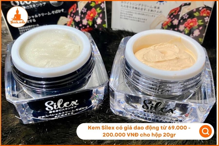 Giá của kem Silex dao động từ 69.000 - 200.000 VNĐ cho hộp 20gr