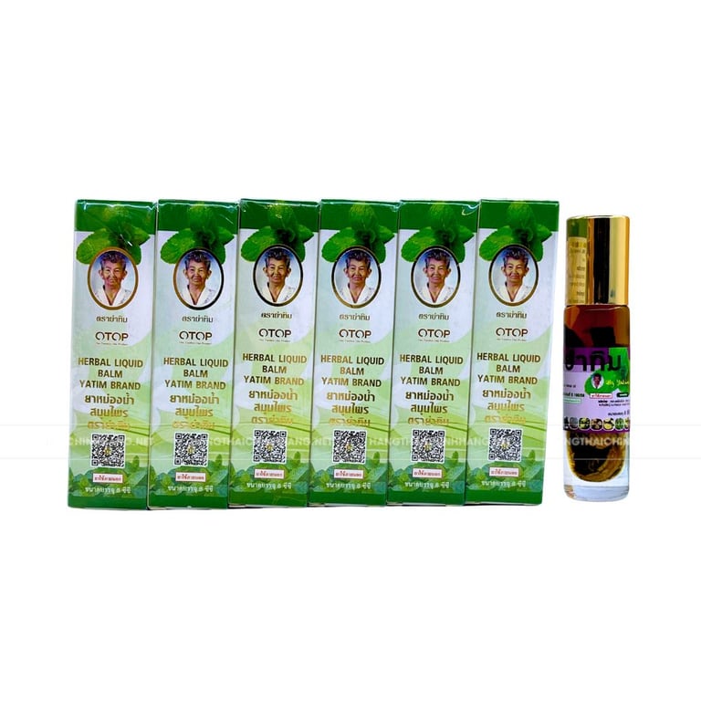 Combo 12 chai dầu lăn 16 vị thảo dược OTOP Herbal Liquid Balm Thái Lan