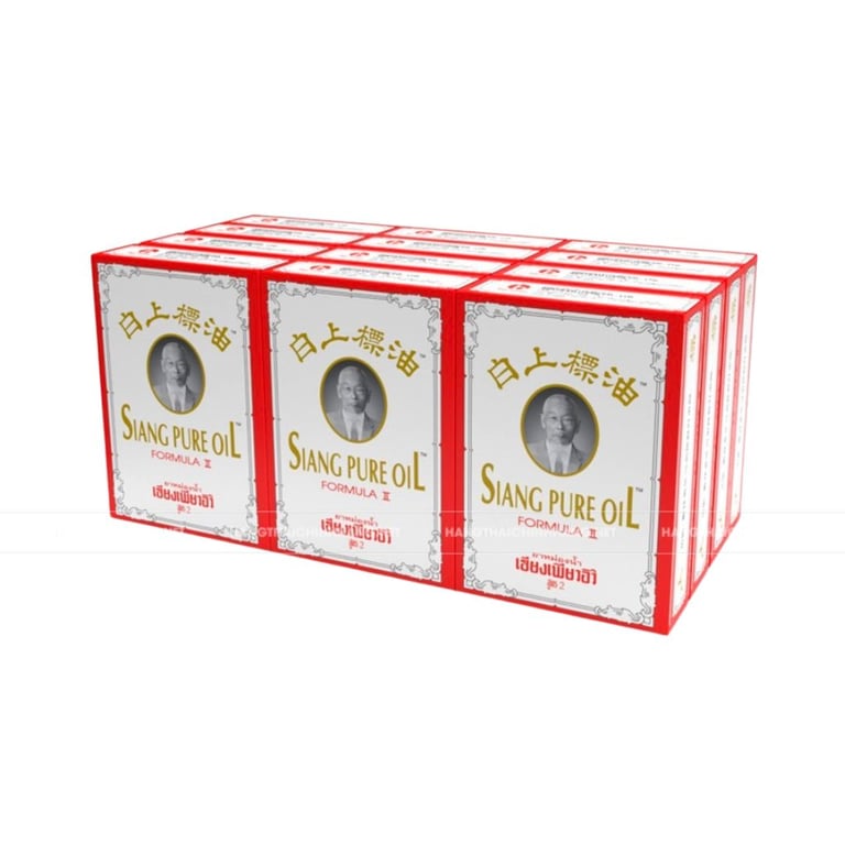 Combo 12 chai dầu gió Ông Già nước trắng Siang Pure 3cc Thái Lan