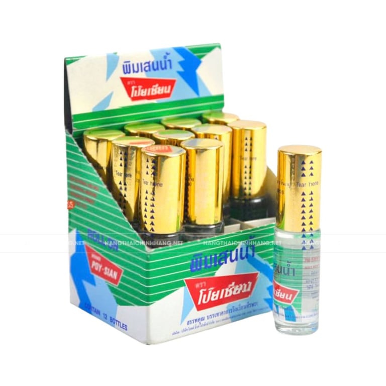 Combo 12 chai dầu lăn thảo dược Pim-Saen Balm Oil Poy-Sian Thái Lan