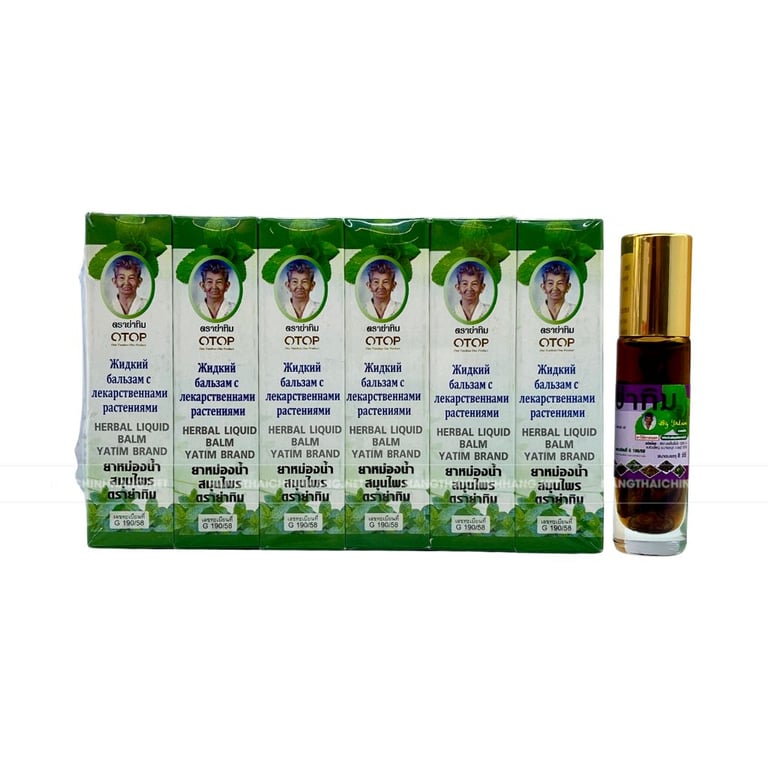 Combo 12 chai dầu lăn 13 vị thảo dược OTOP Herbal Liquid Balm Thái Lan
