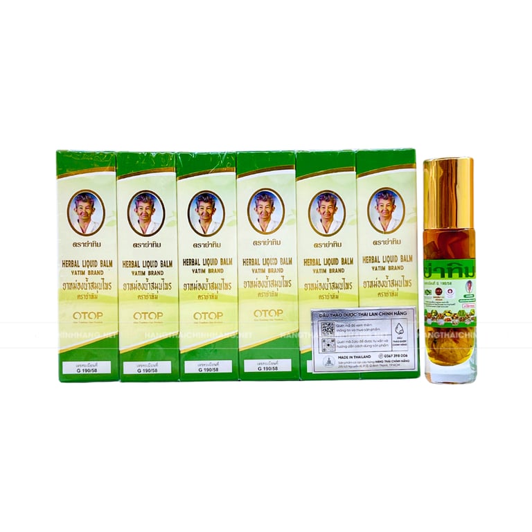 Combo 12 chai dầu lăn 22 vị thảo dược OTOP Herbal Liquid Balm Thái Lan