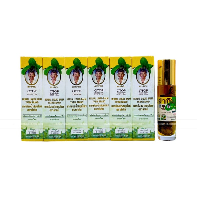 Combo 12 chai dầu lăn 25 vị thảo dược OTOP Herbal Liquid Balm Yatim Brand