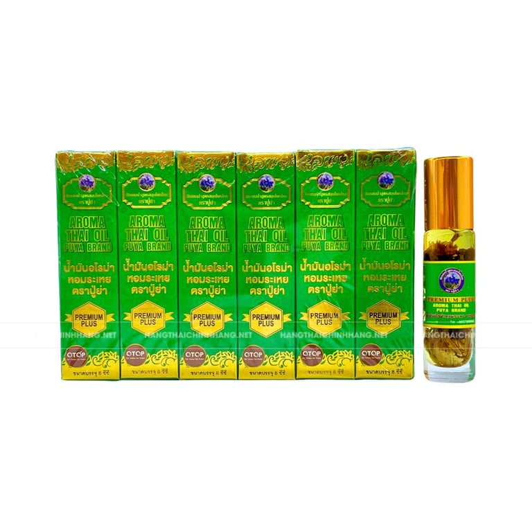Combo 12 chai dầu lăn 29 vị thảo dược OTOP Aroma Thai Oil Puya Brand