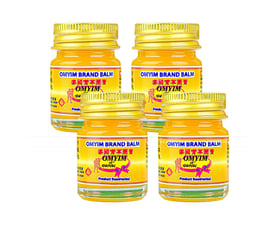 Combo 4 lọ dầu cù là thảo dược Bow Tip Brand Balm màu vàng