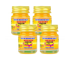 Combo 4 lọ dầu cù là thảo dược Bow Tip Brand Balm màu vàng
