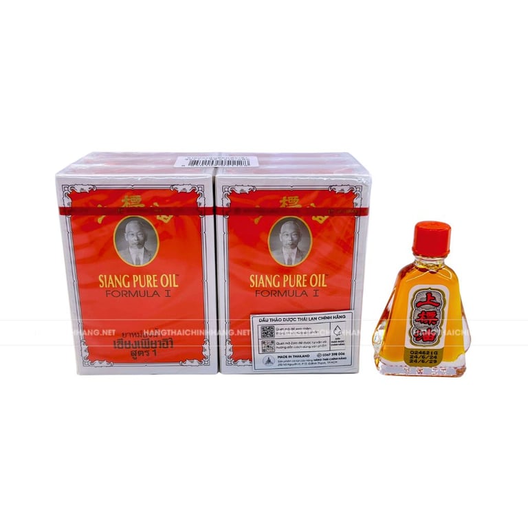 Combo 06 chai dầu gió Ông Già nước vàng Siang Pure 7cc Thái Lan