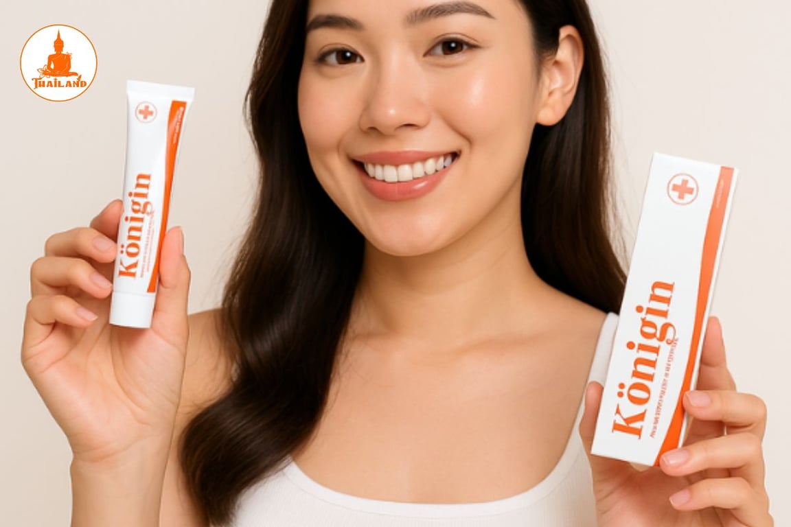 Kem trị nám Konigin được nhiều người dùng đánh giá tích cực nhờ bảng thành phần chứa các hoạt chất an toàn