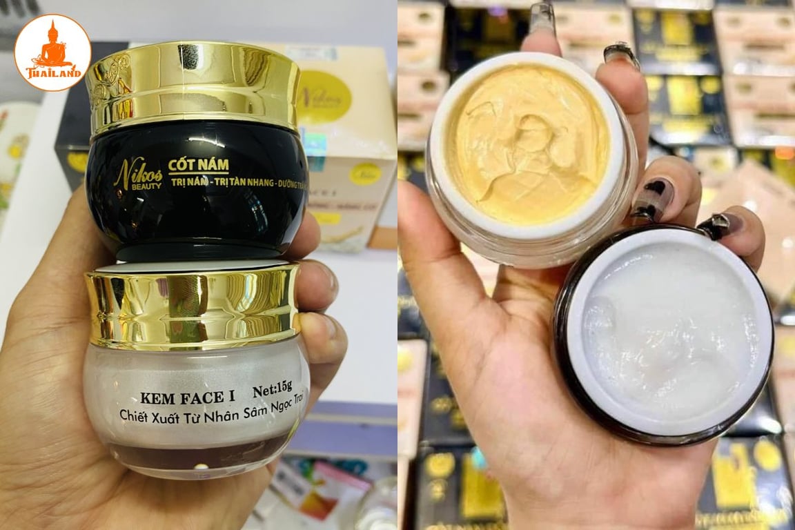 Chất kem ban ngày có màu trắng ngà và kem ban đêm có màu hơi vàng