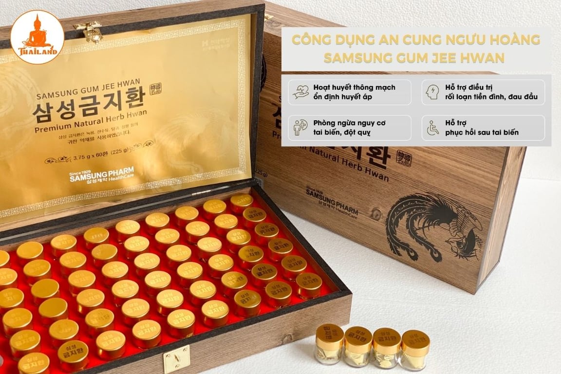An Cung Ngưu Hoàng Samsung Gum Jee Hwan là sản phẩm hỗ trợ phòng ngừa và phục hồi tai biến, đột quỵ