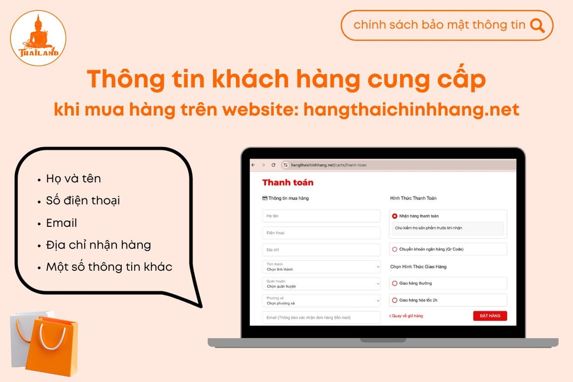  Hàng Thái Chính Hãng cam kết không sử dụng thông tin khách hàng cho mục đích thương mại