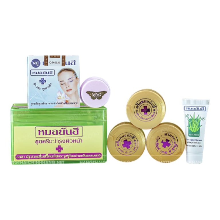 Bộ mỹ phẩm đặc trị tàn nhang và trắng da Yanhee xanh lá cây