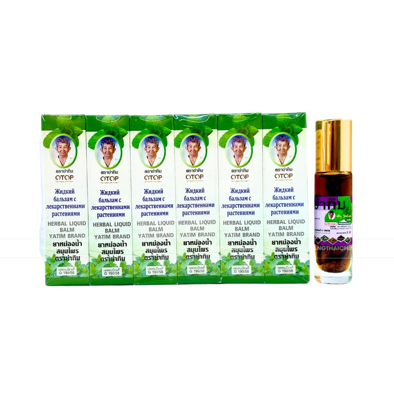 Combo 12 chai dầu lăn 13 vị thảo dược OTOP Herbal Liquid Balm Thái Lan