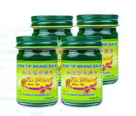 Combo 4 hủ dầu cù là thảo dược Bow Tip Brand Balm xanh 50 gram 