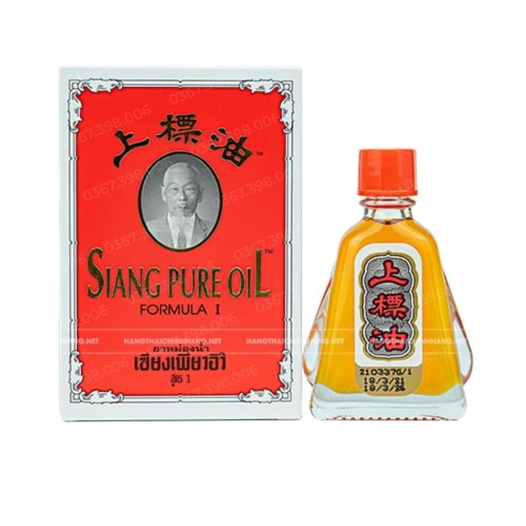 Combo 12 chai dầu gió Siang Pure I 3 cc nước vàng