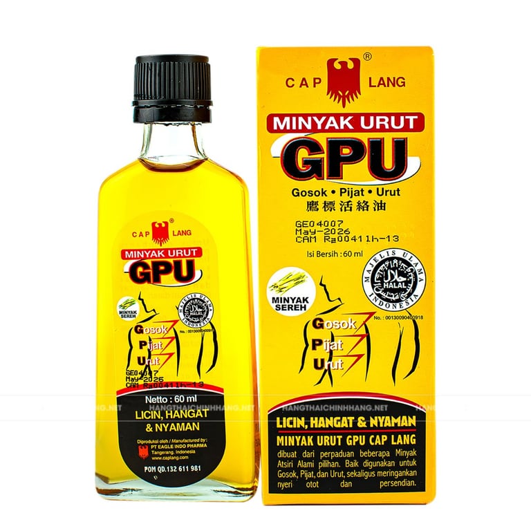 Dầu xoa bóp GPU Liniment Oil 60ml 