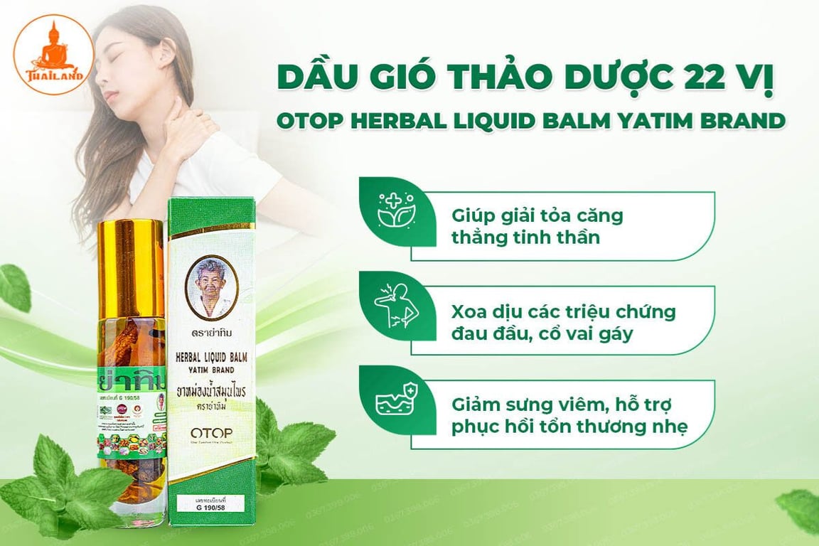 Dầu lăn 22 vị mang đến nhiều công dụng tuyệt vời cho sức khoẻ và tinh thần