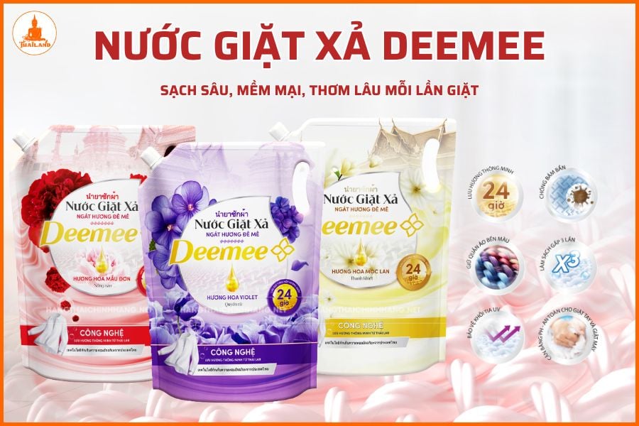 Nhờ công thức giặt tẩy tiên tiến, Deemee dễ dàng loại bỏ hiệu quả các vết bẩn cứng đầu