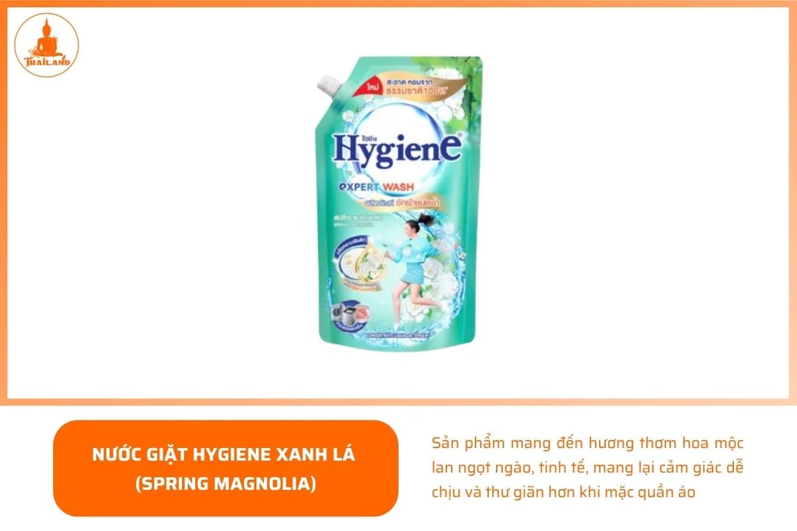 Hygiene màu xanh lá mang đến hương thơm hoa mộc lan ngọt ngào, tinh tế