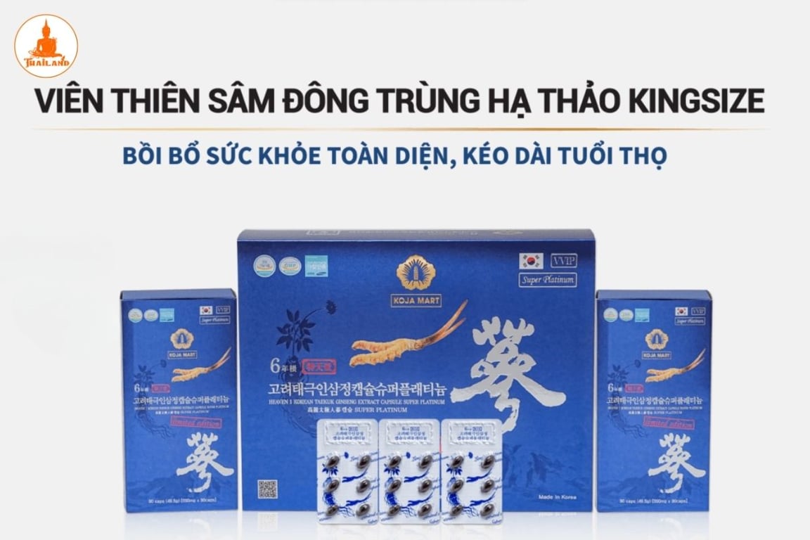 Viên Thiên Sâm Đông Trùng Hạ Thảo Kingsize là sản phẩm chăm sóc sức khỏe cao cấp nhập khẩu trực tiếp từ Hàn Quốc