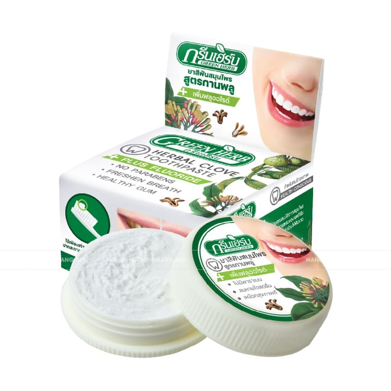 Kem đánh trắng răng Green Herb Herbal Clove Toothpaste Thái Lan