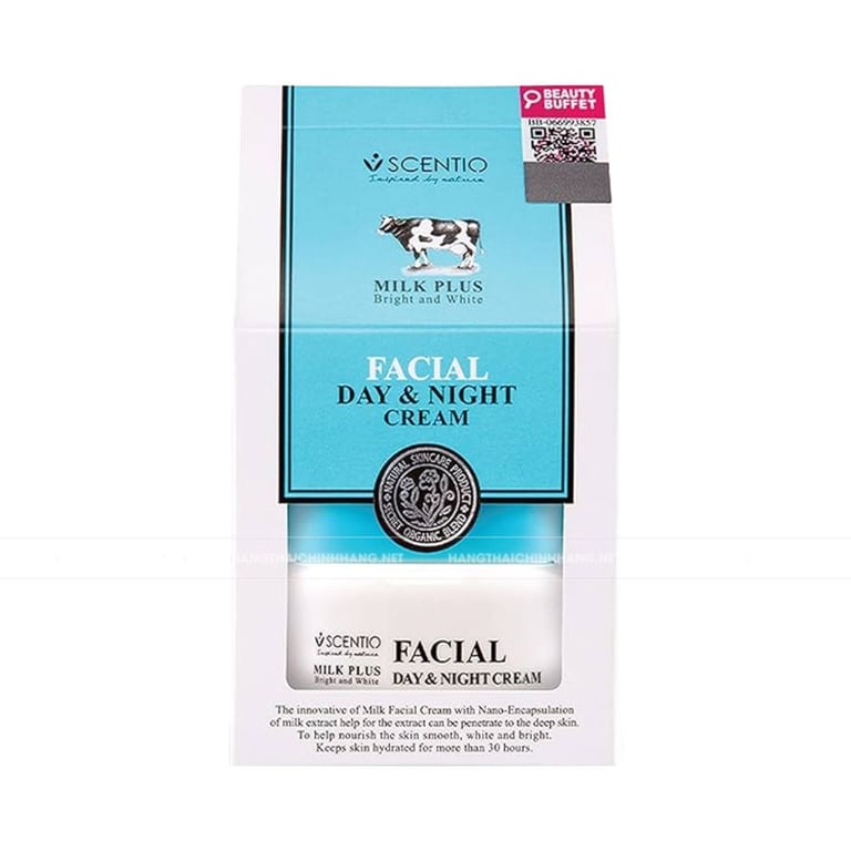 Kem trắng da ngày và đêm Scentio Milk Plus Facial Day & Night Cream 50ml 